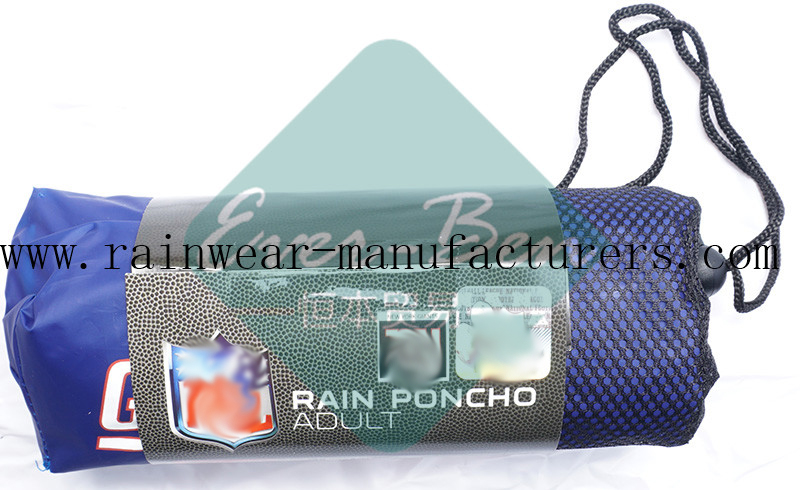 NFNG Blue plastic poncho raincape packing bag